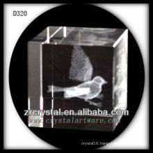 K9 3D Laser Subsurface Bird Inside Crystal Cube